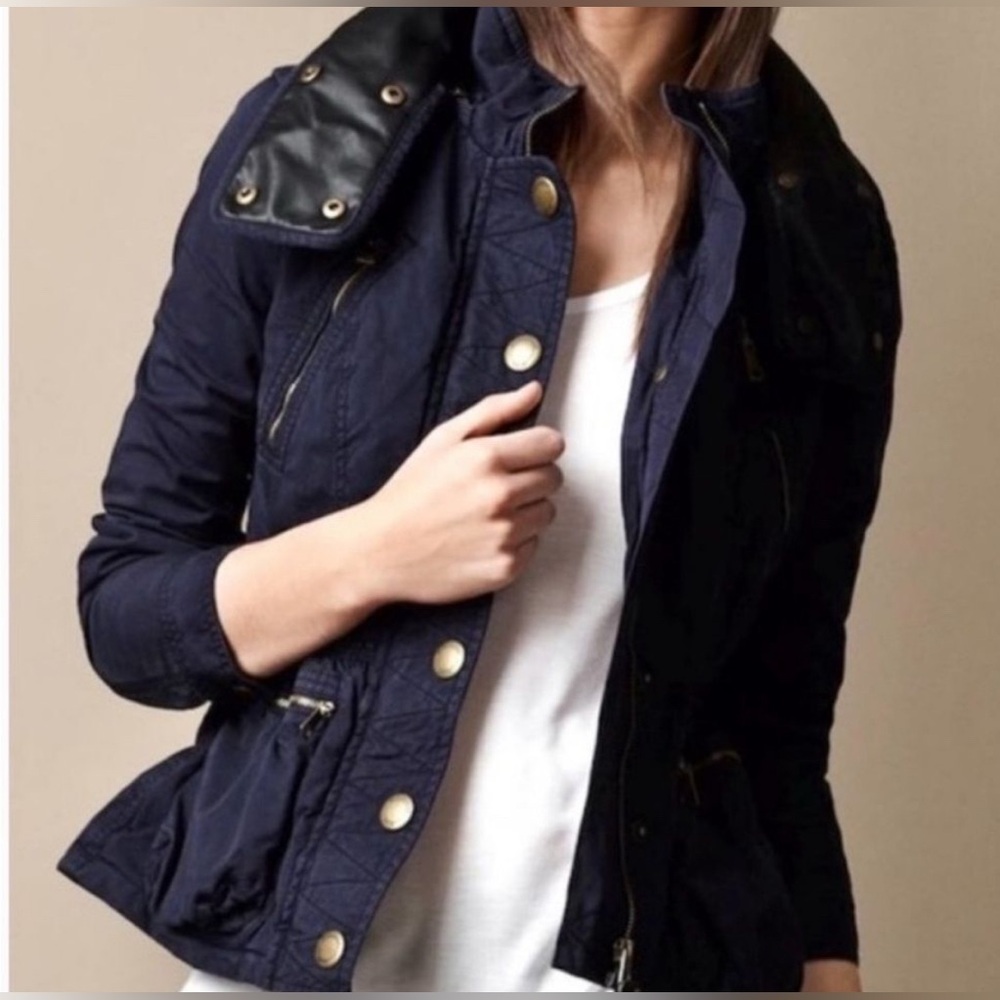 Burberry peplum jacket with removable collar/hood